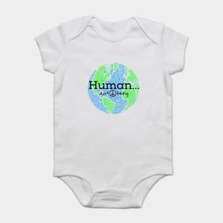 Human...Just Being with Peace sign Baby Bodysuit